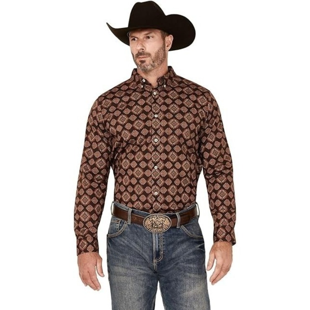 Cody James Men's Bite The Bullet Southwestern Shirt 3XT Brown Western Cowboy NEW